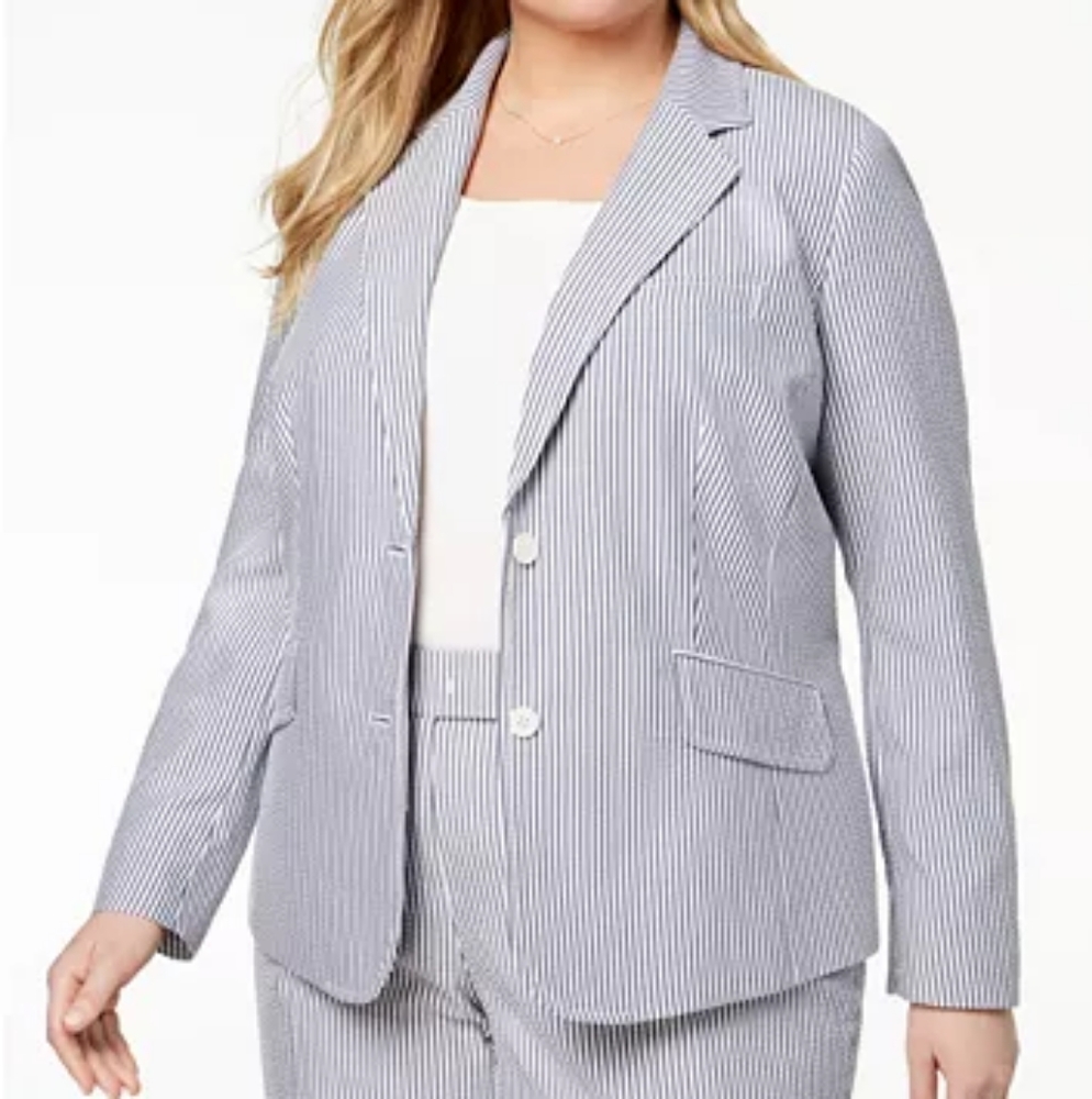 Anne Klein double button  stripe Blazer